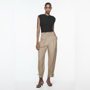 Zara Cargo Pants with Belt NWT